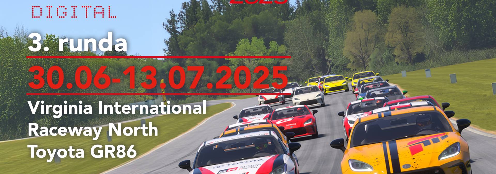 Wyniki kwalifikacji - 3. runda TOYOTA GR CUP DIGITAL 2025 - Virginia International Raceway North - Toyota GR86